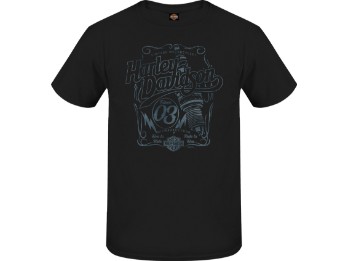 Harley-Davidson® Dealer T-Shirt "Label Plug" für Herren, schwarz, Motiv hinten "Köhlbrandbrücke"