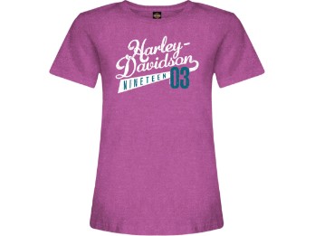 Harley-Davidson® Dealer T-Shirt "Sporty" für Damen, pink, Motiv hinten "Hamburg Wappen"