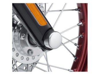Harley-Davidson® Mutternkappen für Vorderachse Mattchrom