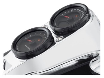 Harley-Davidson® 5-Zoll-Defiance-Tankanzeigeblende – Schwarz eloxiert