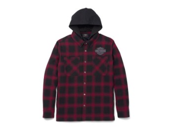 SHIRT JACKET-WOVEN,RED PLAID
