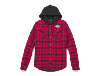 SHIRT JACKET-WOVEN,RED PLAID