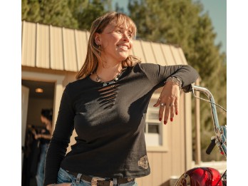 Harley-Davidson® Bling Freedom on Wheels Long Sleeve Rip & Repair Crew 