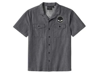 Harley-Davidson® Kurzarmhemd Willie G Skull Denim