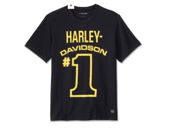 Harley Davidson © #1 T-Shirt für Herren, schwarz/gelb