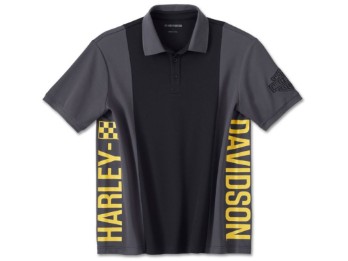 Harley Davidson © Polo Shirt für Herren, schwarz/grau/gelb
