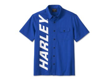 Harley-Davidson® Kurzarm-Hemd "Highside Mechanic" für Herren, blau
