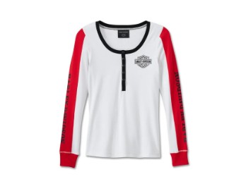 Harley-Davidson® Bar & Shield Henley mit Druckknopfverschluss für Damen
