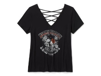 Harley-Davidson® Afterlife Bling T-Shirt mit Schnürung am Rücken 