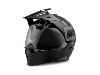 Harley-Davidson Klappbarer Integralhelm "Grit Adventure J09 Modular" mit Sonnenvisir,  schwarz/matt