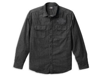 Harley-Davidson© Jeans-Langarm-Hemd für Herren, schwarz