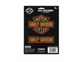 Harley-Davidson® Bar & Shield Brown/Orange Aufkleber