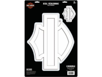 Harley-Davidson® Vinylaufkleber Silhouette Bar & Shield Weiß