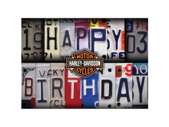 Harley-Davidson® Geburtstagskarte License Plate