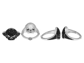 Black Bling Ladies Skull Ring