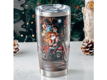 Harley-Davidson® ToGo-Becher mit Biker-Weihnachtsmann-Motiv