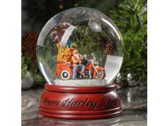 Harley-Davidson® Schneekugel Biker-Weihnachtsmann