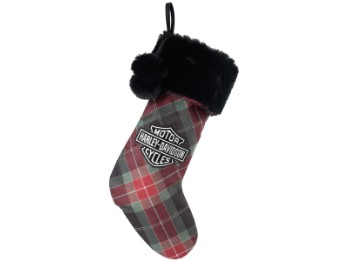 Harley-Davidson® Festlicher karierter Weihnachts-Strumpf