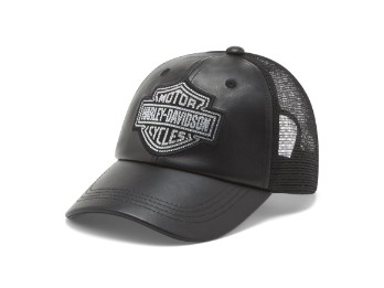 Harley-Davidson® Bling Bar & Shield Leather Trucker Cap