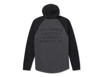 Harley-Davidson® Raglan Henley Shirt mit Kapuze HDMC