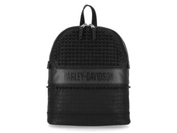 Harley-Davidson® Damen-Mini-Rucksack mit Kroko-PU und Nieten