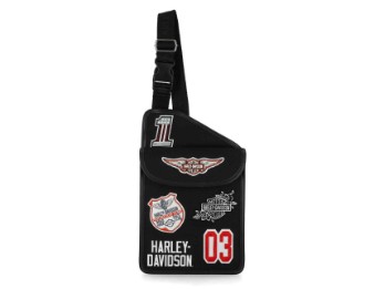 Harley-Davidson® Umhängetasche mit Vintage-Logo-Aufnähern