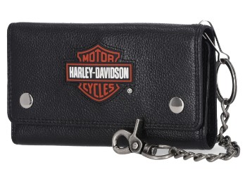 Harley-Davidson® Harley-Davidson® Geldbörse aus Leder mit Bar & Shield Patch Trucker Chain