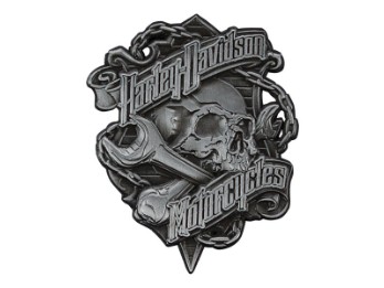 Pin,Grim,MD,Silver Finish,3D Die Stu ck w/ Antiqued Nick