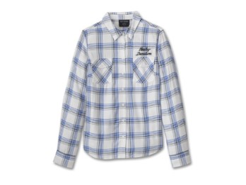 Harley-Davidson® Langarm Hemd White Plaid