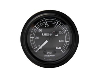 Legend Air Fairing Mounted PSI Gauge, Black Face Air Pressure Gauge Black Face