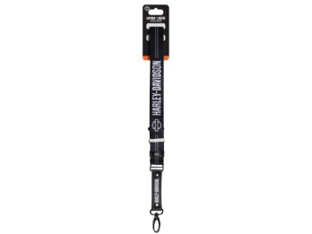 Harley-Davidson® B&S Text Logo Black & White Lanyard