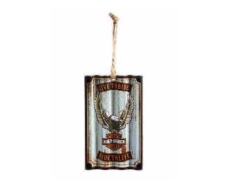 Corrugated Metal Ornament, H-D Eagle