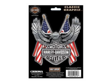 Chrome-Classic Silver Bar&Shield Eag le w/ American Flag