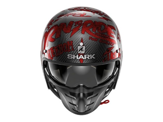 SHARK Herren Motorradhelm NC, Schwarz/Weiß/Rot - Mit Sonnenvisier & Pinlock
