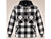 Harley-Davidson Herren Jacke mit Kapuze – Schwarz/Weiß Kariert – 96561-26VM 