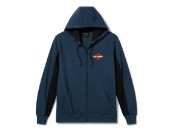 Harley-Davidson Essential Full Zip Hoodie für Herren - Colorblock - Midnight & Harley Black 96423-26VM