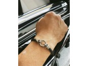 Rockyfy geflochtenes Lederarmbad Black Skull ALE2023001