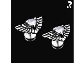 Rockyfy Heart Wings White Ohrstecker mit Drehverschluss OSTCE002 