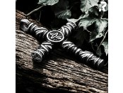 Rockyfy Edelstahl Kreuz Anhänger "Magic Cross" by Rockyfy – Mystisches Relief-Design A2023015