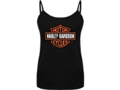 Harley-Davidson Dealer Shirts mit Backprint Lübeck Holstentor Damen Top Bar & Shield Schwarz / 3000151
