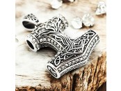 Rockyfy Edelstahl Mjölnir Anhänger "Thors Life" by Rockyfy – Wikinger Hammer mit Lebensbaum & Kristallen ADF008