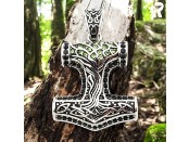 Rockyfy Edelstahl Mjölnir Anhänger "Thors Energy" by Rockyfy – Wikinger Hammer mit Lebensbaum & Kristall-Mix ADF020