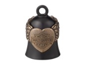 Harley-Davidson TWO TONE BAR AND SHIELD HEART WITH WINGS RIDE BELL 34M00092