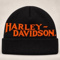 Harley-Davidson Strickmütze Beanie – Schwarz/Orange | 97694-26VM 
