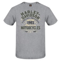 Harley-Davidson Dealer Shirts mit Backprint Lübeck Holstentor Men T-Shirt Tall Word Grau 3001705