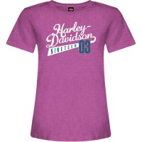 Harley-Davidson Dealer Shirts mit Backprint Lübeck Holstentor Sporty Lds T Heather Magenta Damen