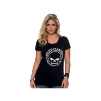 Harley-Davidson Dealer Shirts mit Backprint Lübeck Holstentor HD WG Skull Damen 26293