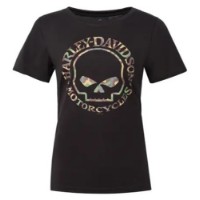 Harley-Davidson Willie G Skull Camo Dealer-Shirt mit Lübeck Holstentor Backprint 404897