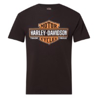 Harley-Davidson Elongated Dealer-Shirt B&S schwarz 40294850 mit Lübeck Holstentor Backprint