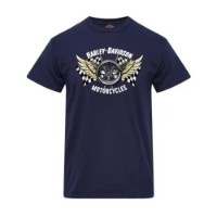 Harley-Davidson T-Shirt Mercury Navy blau Dealer-Shirt Lübeck Holstentor Backprint 40294927